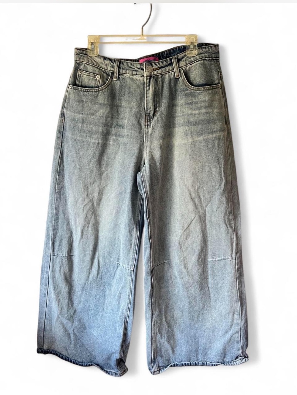Edikted Light Wash High Rise Ultra Wide Leg Baggy Jeans Size Large